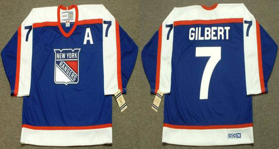 2019 Men New York Rangers #7 Gilbert blue CCM NHL jerseys
